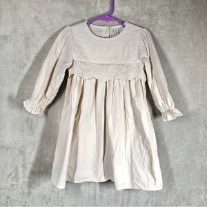 Vintage Style Jennybebe Cotton Dress Girls 4/5 110cm Beige Boutique Cottagecore